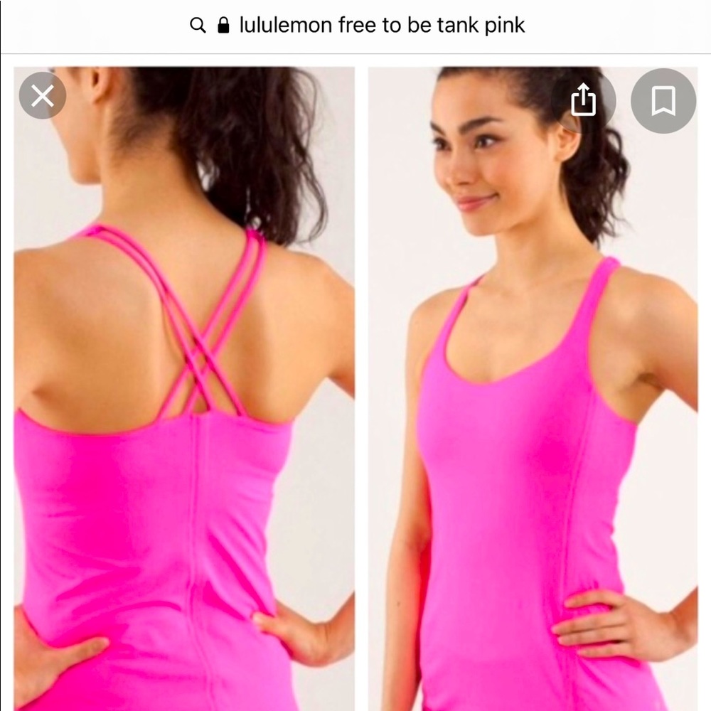 Size 6 Lululemon free to be tank in pink